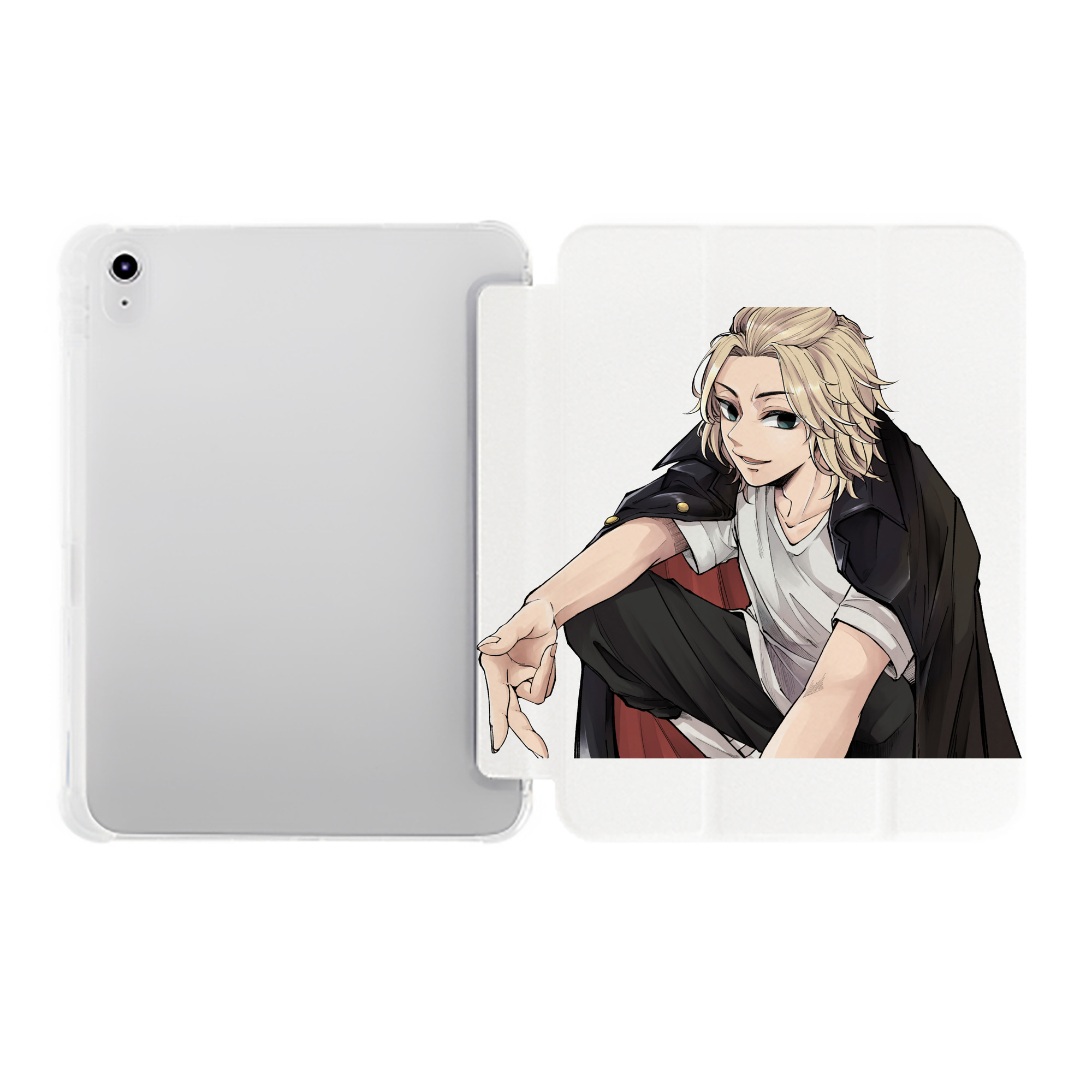 （画像用） 東京リベンジャーズ Tokyo Revengers IPad ケース ペン収納付き 三つ折りスタンド PUレザー×シリコン 対応機種9.5/10.5/10.9インチ